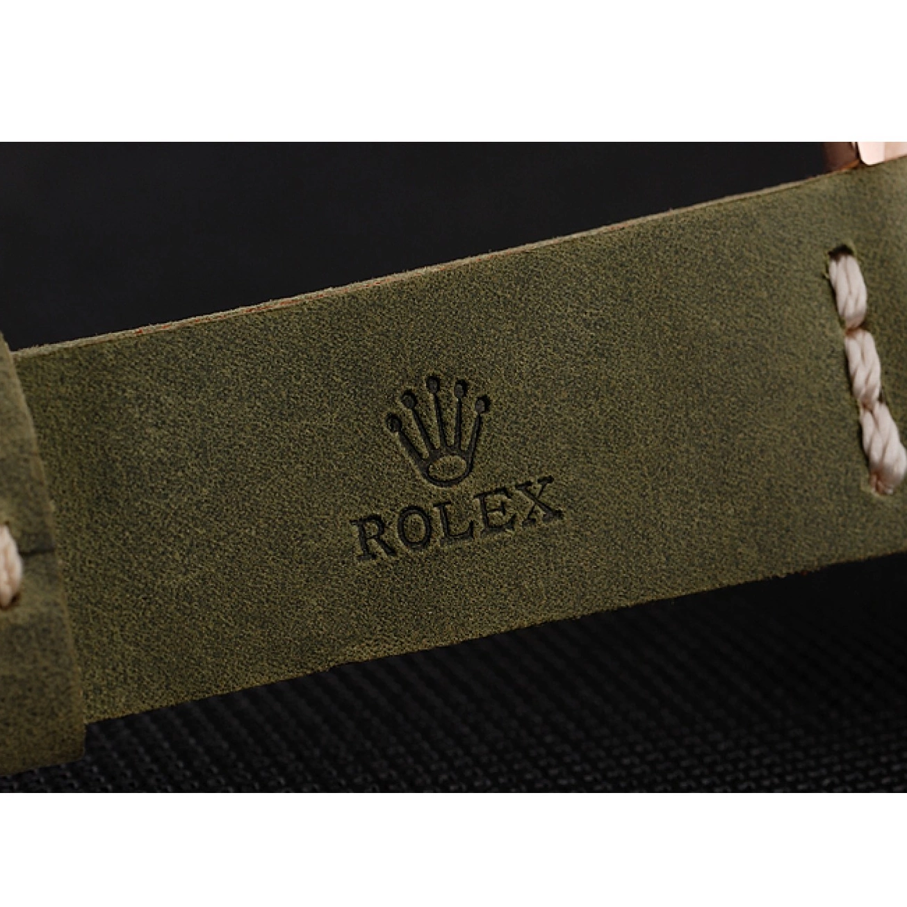Aaa fake watches Bezel Rose Yacht Case Master Dial Leather Gold Rolex 1453862 Black Bracelet Green Green 0616